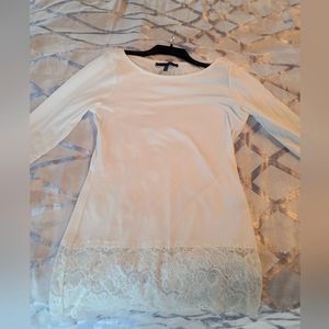 White House Black Market Long Sleeve, Lace top. Size M